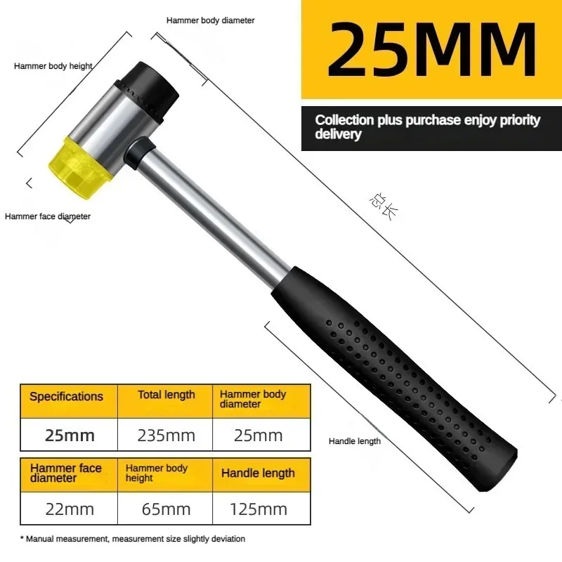 

25mm Mini Small Rubber Hammer Multifunctional Hand Tool For Jewelry Craft DIY Steel Pipe Handle Mounting Hammer