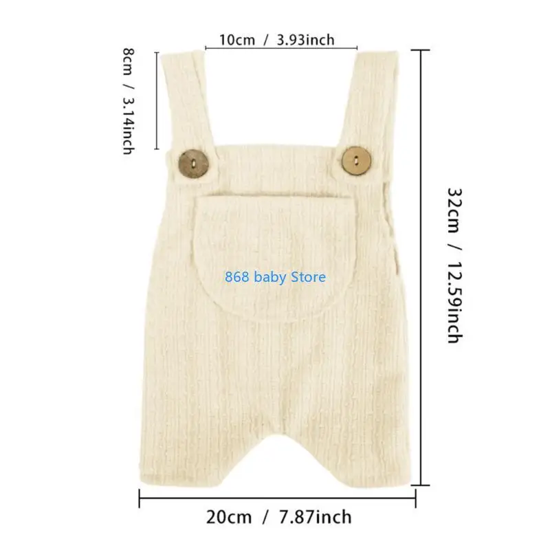 29EE 신생아 Photoshoot 소품 작업복 점프 슈트 아기 사진 의상 사진 슈트