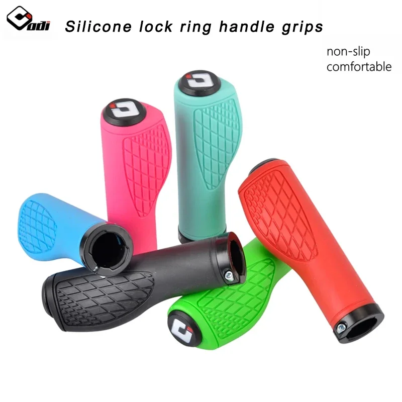 Empuñaduras de manillar de bicicleta ODI, mango de bicicleta de montaña antideslizante de silicona de 22,2mm con anillo de bloqueo apto para bicicleta plegable Brompton MTB BMX