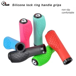 ODI Bicycle Handlebar Grips Silicone 22.2mm Anti-slip Mountain Bike Handle with Lock Ring Fit for Brompton MTB BMX Folding Bike