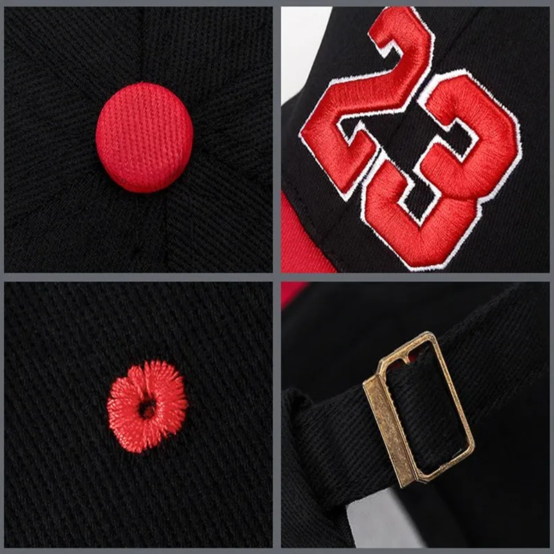 Number 23 Embroidery Baseball Cap Men Women Streetwear Letter Sunshade Hats Fashion Adjustable Female Male Snapback Caps