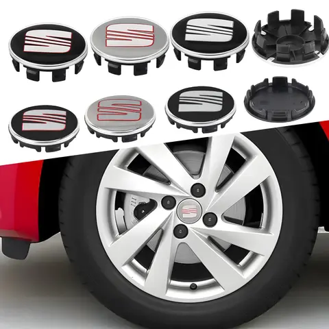 4Pcs 56mm Car wheel Center Hub Cap Logo Sticker For Seat FR Cupra Ateca Ibiza E-Racer Formentor Cordoba Exeo Tarraco Toledo Leon