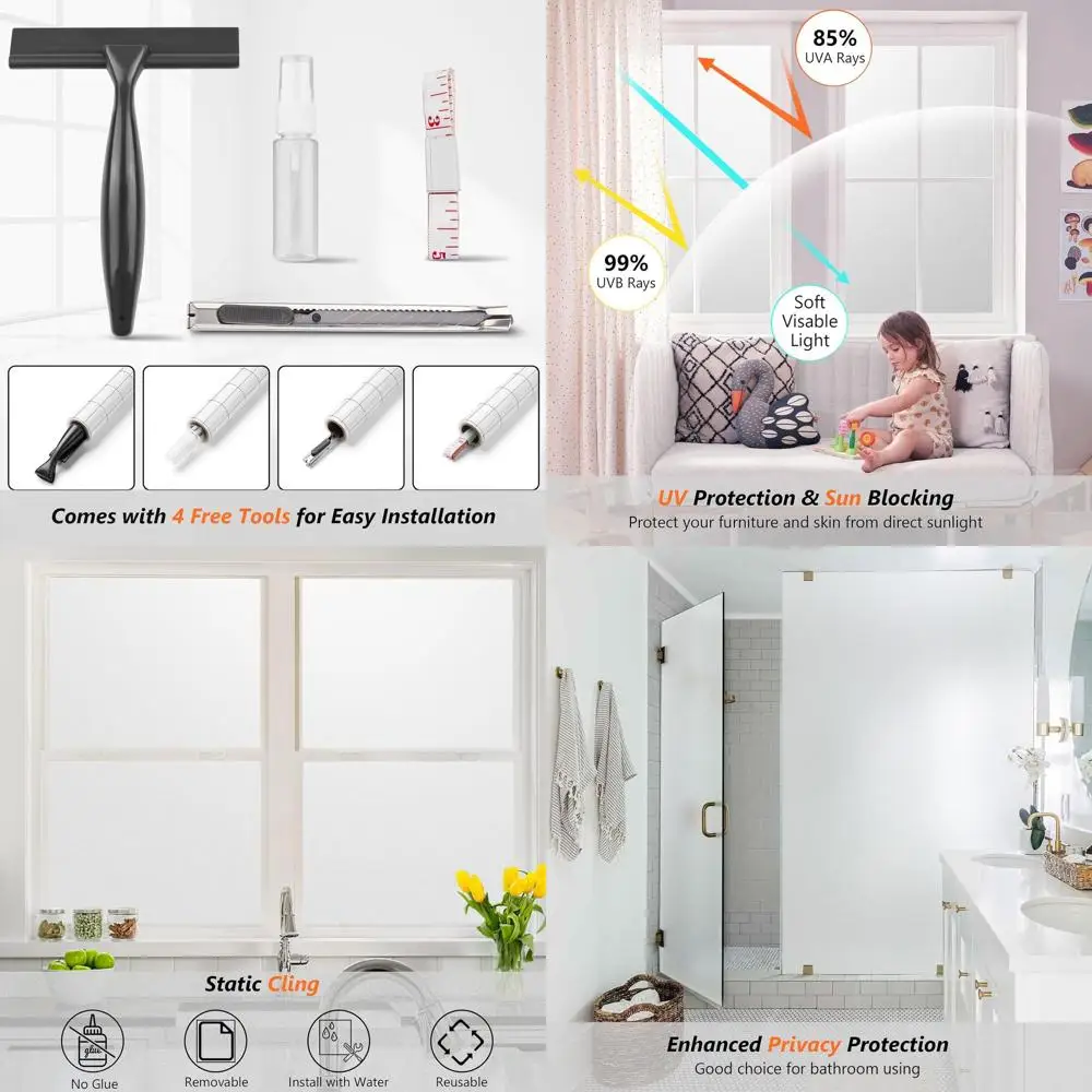 

Пленка для окон с эффектом матового стекла, статическая, теплоизоляционная, 35,4 x 157,4 для стеклянных дверей и окон