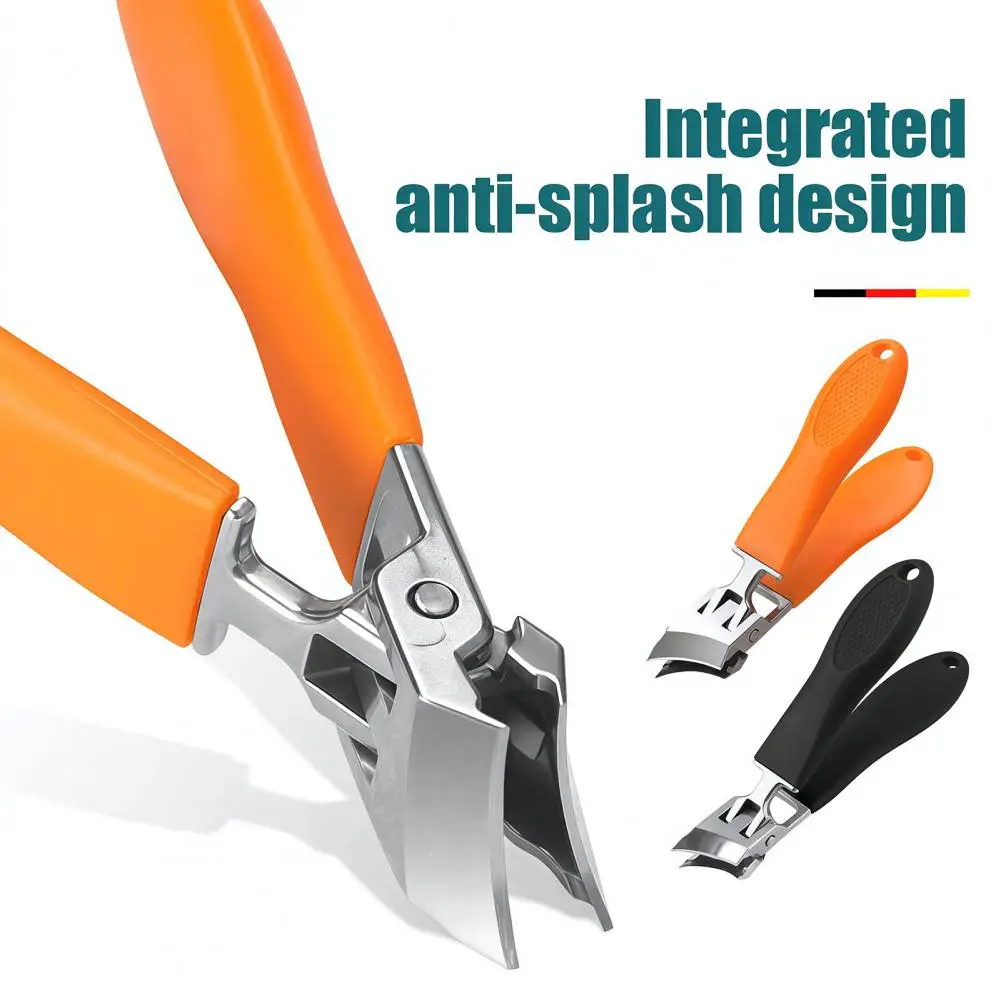 1/2Pcs Anti-Splash Slanted Nail Clipper Large Opening Heavy Duty Thick Toenail Fingernail Cutter Manicure Grooming