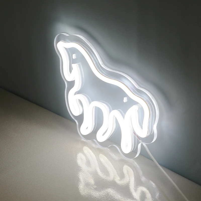 Paard Led Neon Bord Wit Neon Licht Voor Kid Cadeau Huis Kamer Decor Nachtverlichting Voor Slaapkamer Babykamer Usb Power