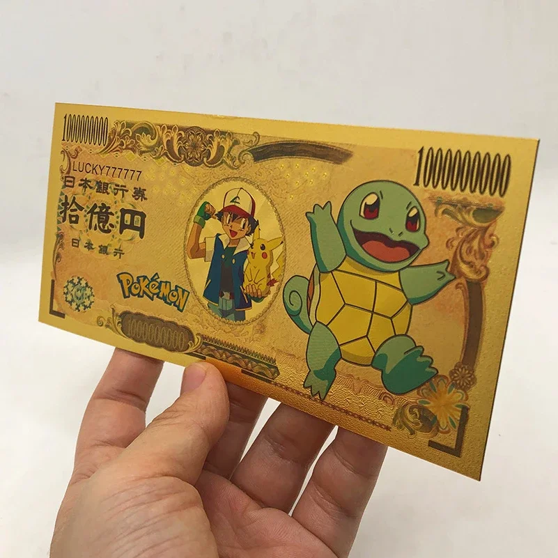 Kawaii Pokemon banconota simpatico cartone animato monete Commemorative Anime gioco Figure carte Pikachu monete giocattolo regalo di compleanno per