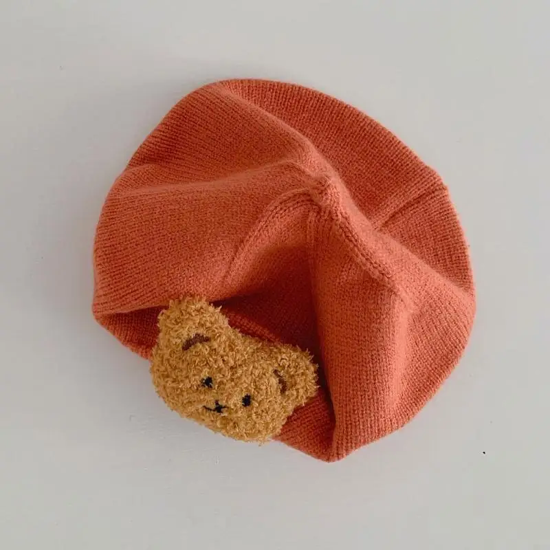 قبعات أطفال M89C على شكل دب محبوكة للرضع من البنات والأولاد من عمر 5 إلى 24 شهرًا من الفتيات الرضع