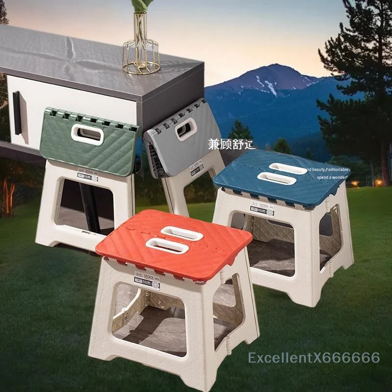 Lightweight Folding Bench, Durable Plastic Footstool for Multi Use, Kitchen Secure Grip