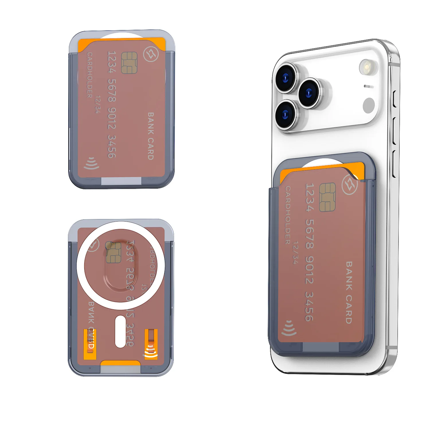 MagSafe Magnetische Geldbörse für iPhone 18 17 16 15 14 13 12 Pixel 10 Serie Harte Kreditkartenfach-Halterung für die Rückseite der Handyhülle – Detail 16