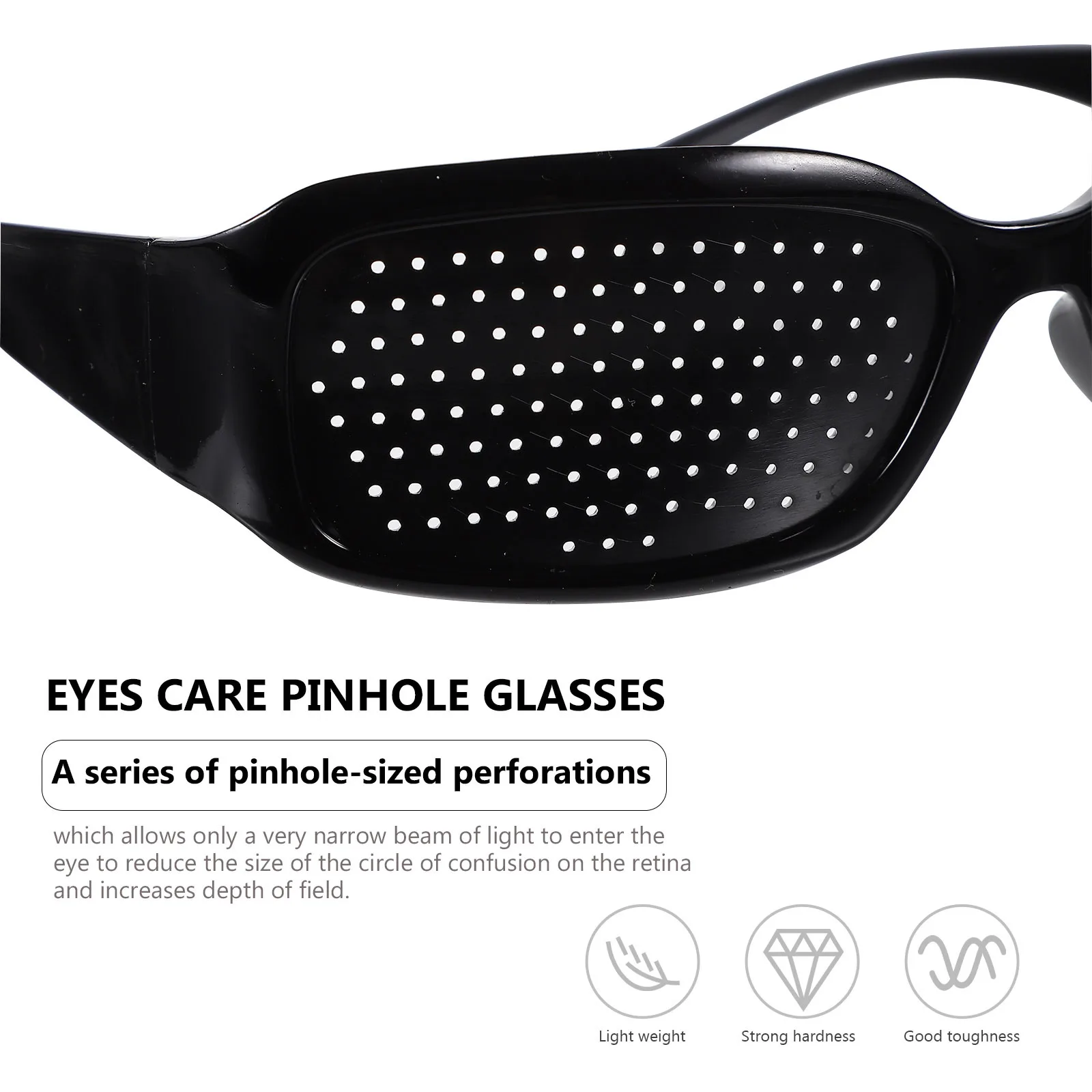 نظارات ذات ثقب بإطار أسود من الراتنج بتصميم خفيف الوزن للعناية بالعيون ومضاد للتعب وتحسين الرؤية ونظارات حماية العين #2