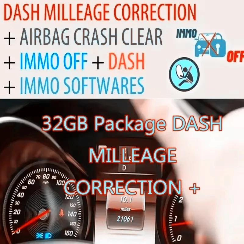 IMMO OFF + DASH + IMMO SOFTWARE 32GB + AIRBAG CRASH CLEAR + MMO OFF SOFTWARES FILE PACKAGE Immo Airbag DASH MILLEAGE CORRECTION