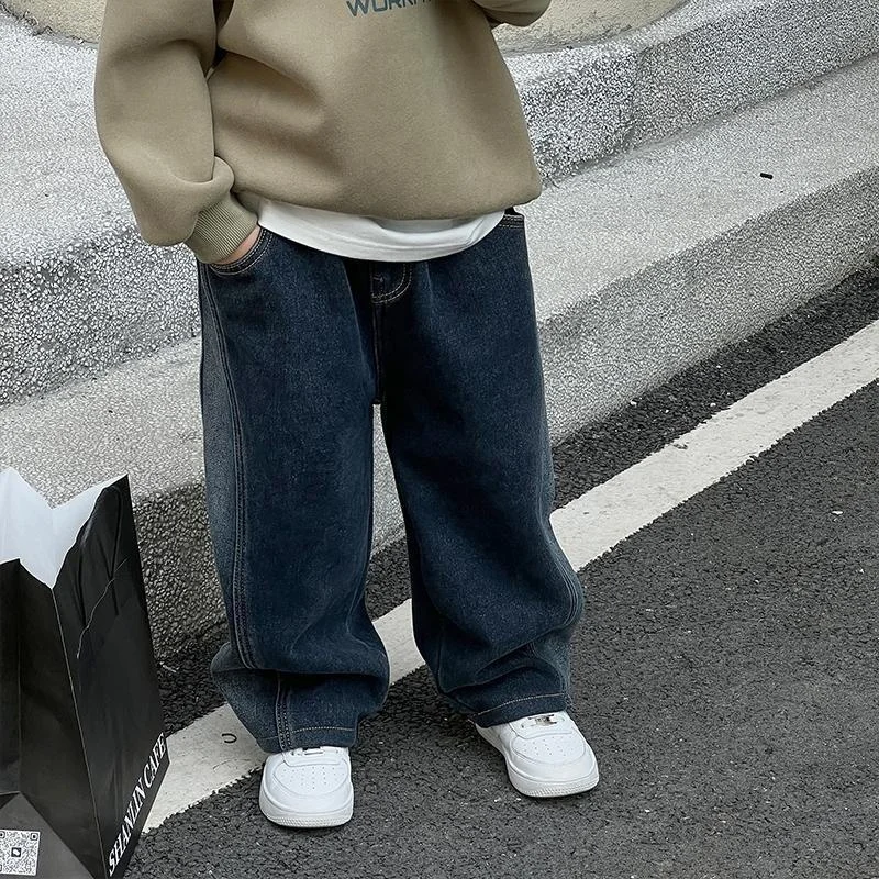 

Kids Trousers Toddler Girl Fall Clothes 2025 Baby Harem Pants Baggy Jeans Boys Casual Jeans Children Denim Ripped Jeans