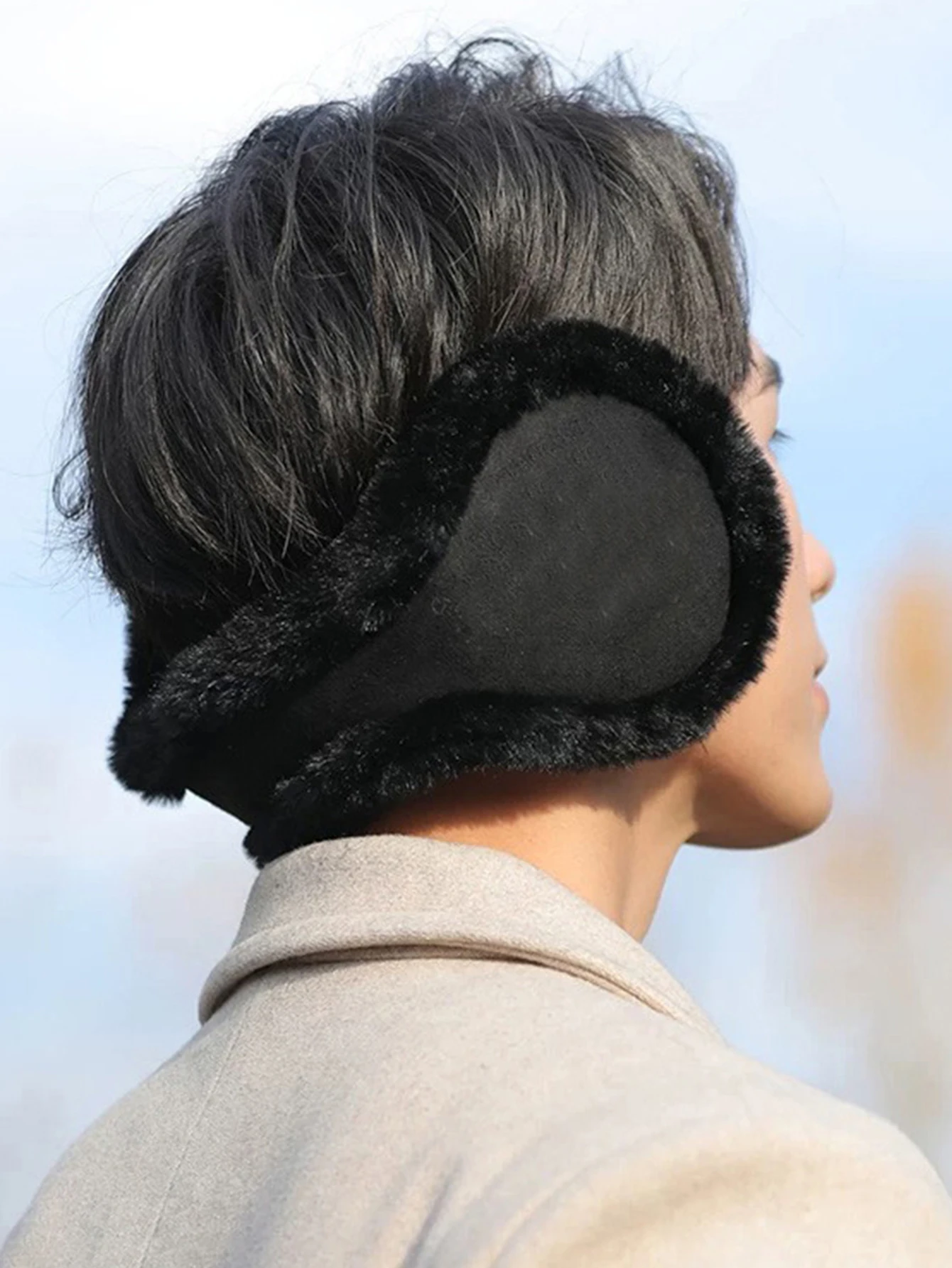 1 قطعة غطاء للأذنين الرجال الشتاء تدفئة الأذن الخلفي ارتداء نمط أفخم مكافحة الباردة غطاء للأذن للرياضة في الهواء الطلق غطاء للأذنين الشتاء اكسسوارات