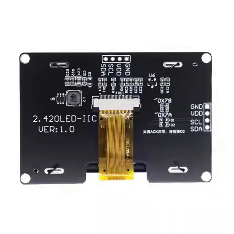 T23C HD 128X64 OLED Display Module 2.42 Inch SSD1309 4 Pin IIC Serial Interface LCD Screen For Arduino UNO R3