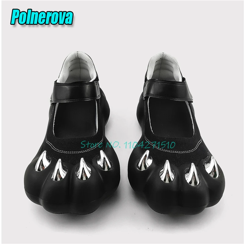 

Туфли Мэри Джейн с кошачьими лапами для женщин, нишевые дизайнерские туфли-лодочки с металлическим декором на толстой подошве, весна-лето, новые милые туфли для девочек