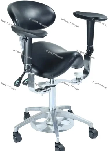 Dental Equipment Ergonomic saddle chair with adjustable double armrest leg rest mute wheel back for hospital and clinic