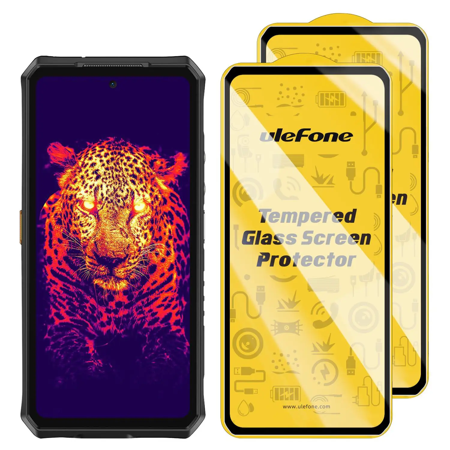 For Ulefone Armor 28 Ultra Thermal / Armor 28 Pro 2pcs Pack Ulefone 9H HD Anti Fingerprint Tempered Glass Film Screen Protector