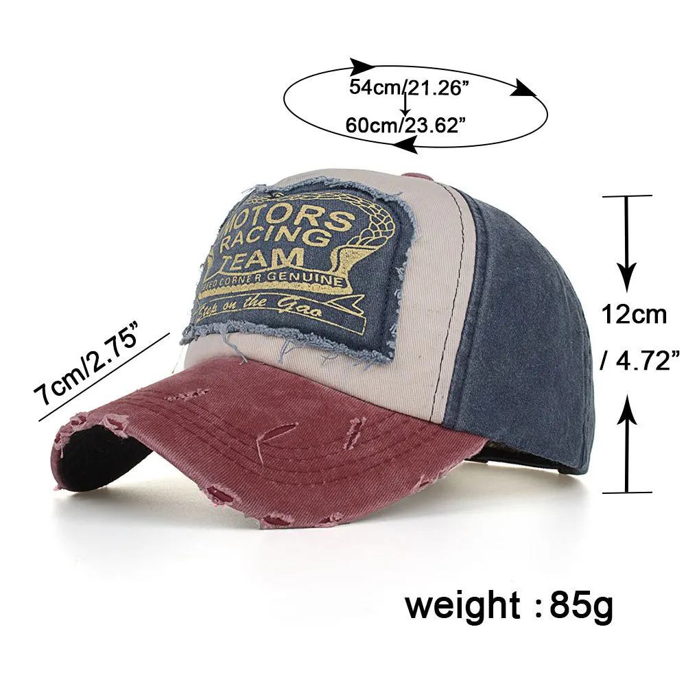 Fashionable Outdoor Sun Cap Visor Patch Color Matching Letter Wash Cloth Coated Baseball Cap