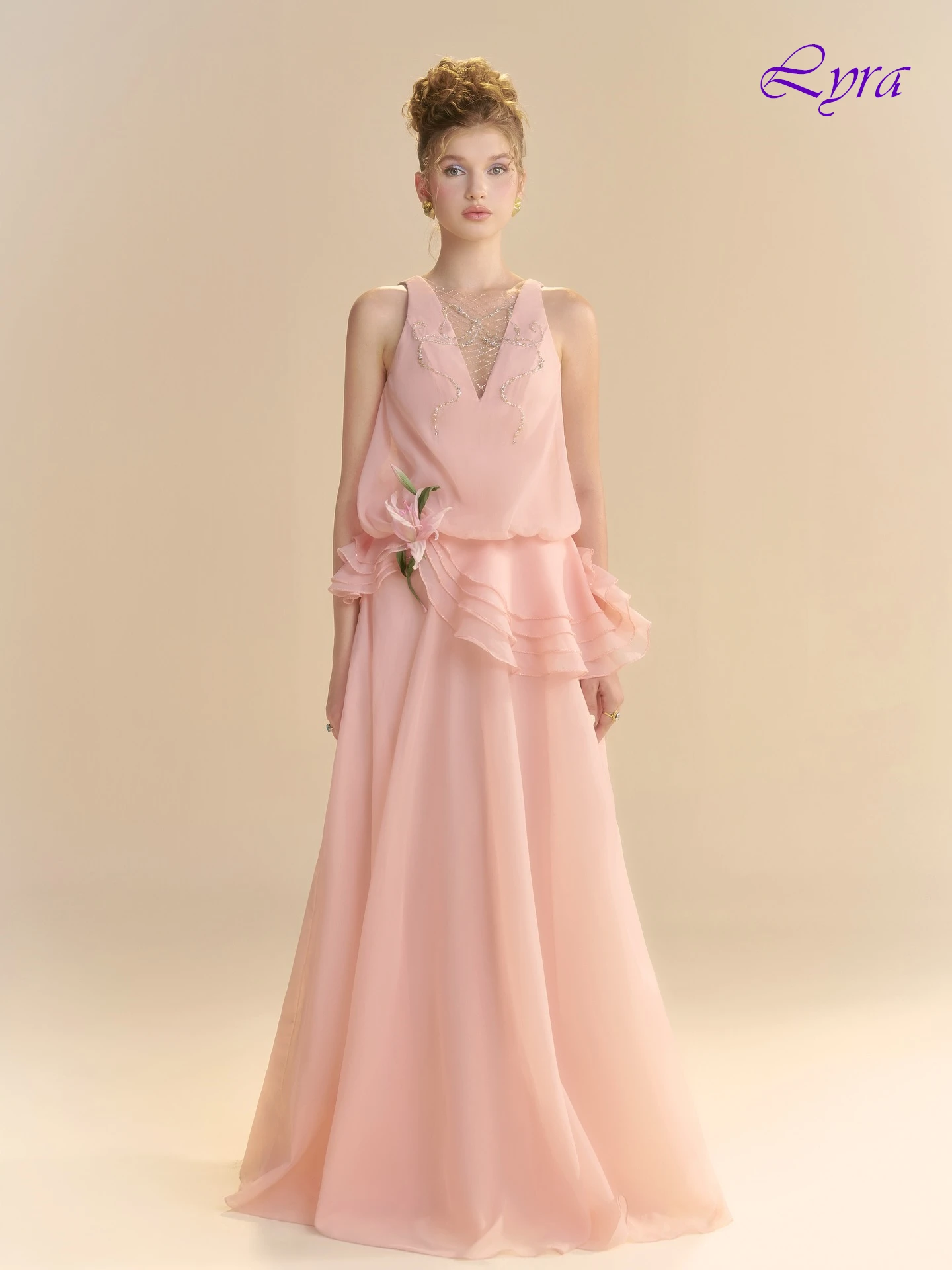 Customized A-Line V-Neck Elegant Formal Evening Dress and Fashion High Quality Prom Gowns Temperament Bespoke Occasion Dress