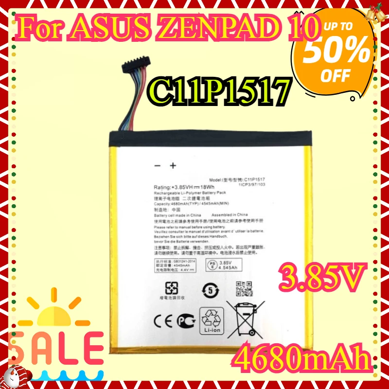 New High Quality Battery C11P1517 3.8V 4680mAh Replacement Battery for ASUS ZENPAD 10 ZENPAD10 Z300M Z300CNL Z300 6B P00C