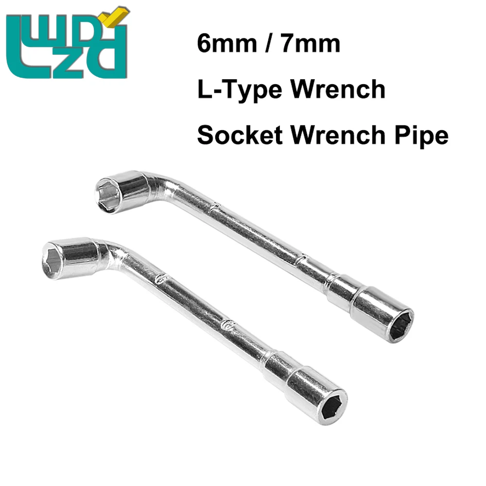 2pcs MK8 E3D Nozzle Socket Wrench Pipe Spanner 6mm 7mm L Type Wrench For Fixed Installation Repair 3D Printer Parts