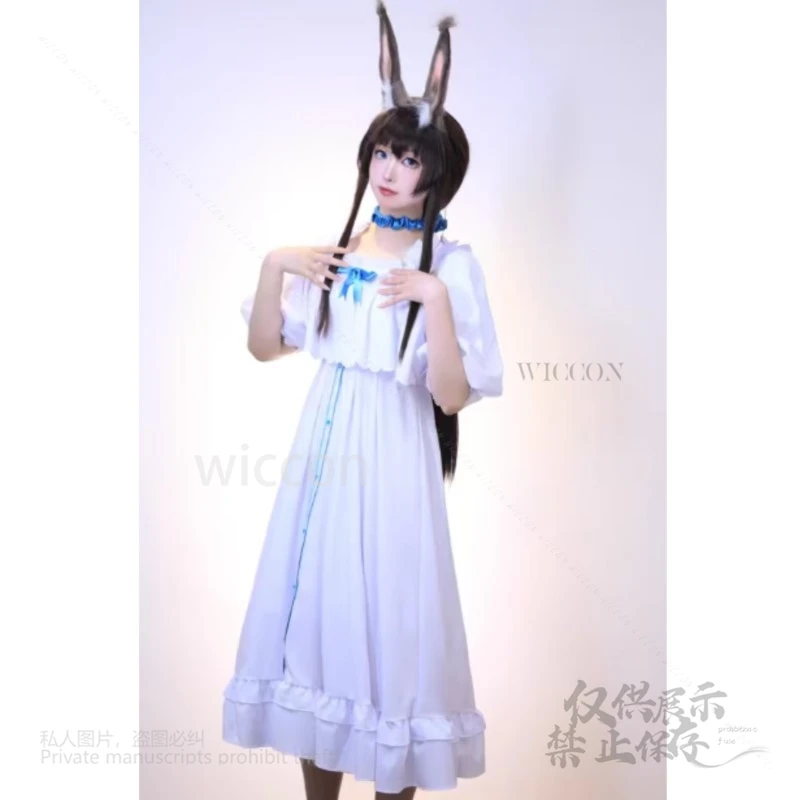 Game Arknight Amiya Irelia Cosplay Costume Lace Bow Princess Dress Nightdress Sleepshirt Role-play Suits Women Summer Halloween