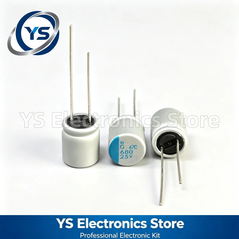 10pcs/lot Nippon PSG Series 680UF25V 10X11.5MM 25V 680UF NCC Conductive Polymer Aluminum Solid Capacitors 25V680UF 20%