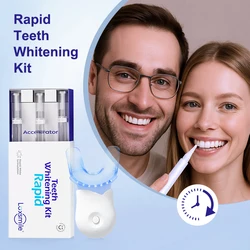Dental Teeth Whitening Kit Mini 6 LED Cold Light 35% Carbamide Peroxide Gel Tooth Whitener Bleaching Pen Oral Tray Device Set