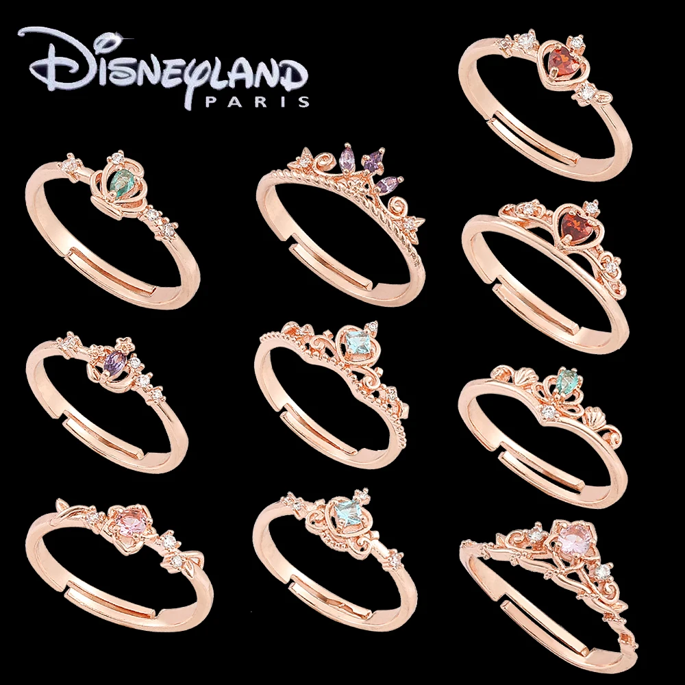 Disnes Princess Collection Open Rings Sweet Tangled Mermaid Jewelry Accessories Designer Women Wedding Jewellery Brand Rings