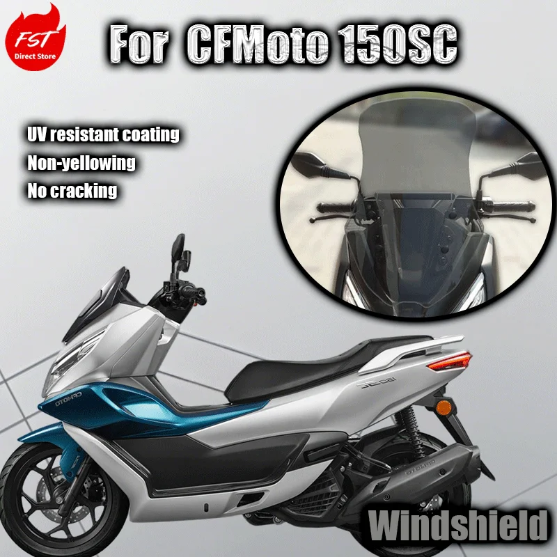 For CFMoto 150SC windshield modification parts: non-destructive installation of windshield without plastic trim strips