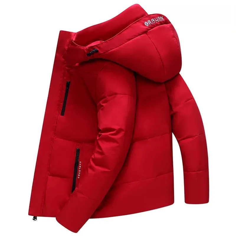 2025 شتاء دافئ الرجال سترة قصيرة أسفل بطة أسفل سترة دافئة منتصف العمر الترفيه تنوعا العصرية سترة خفيفة الوزن