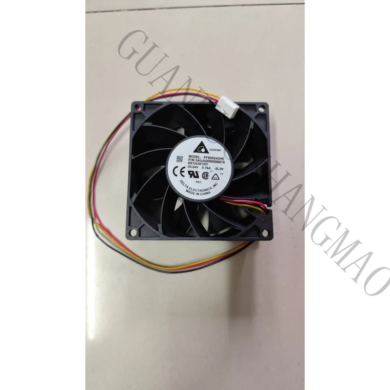 HJY 1-piece DELTA fan PFB0924GHE DC 24V 0.76A 92*92*38mm 3-pin inverter cooling fan