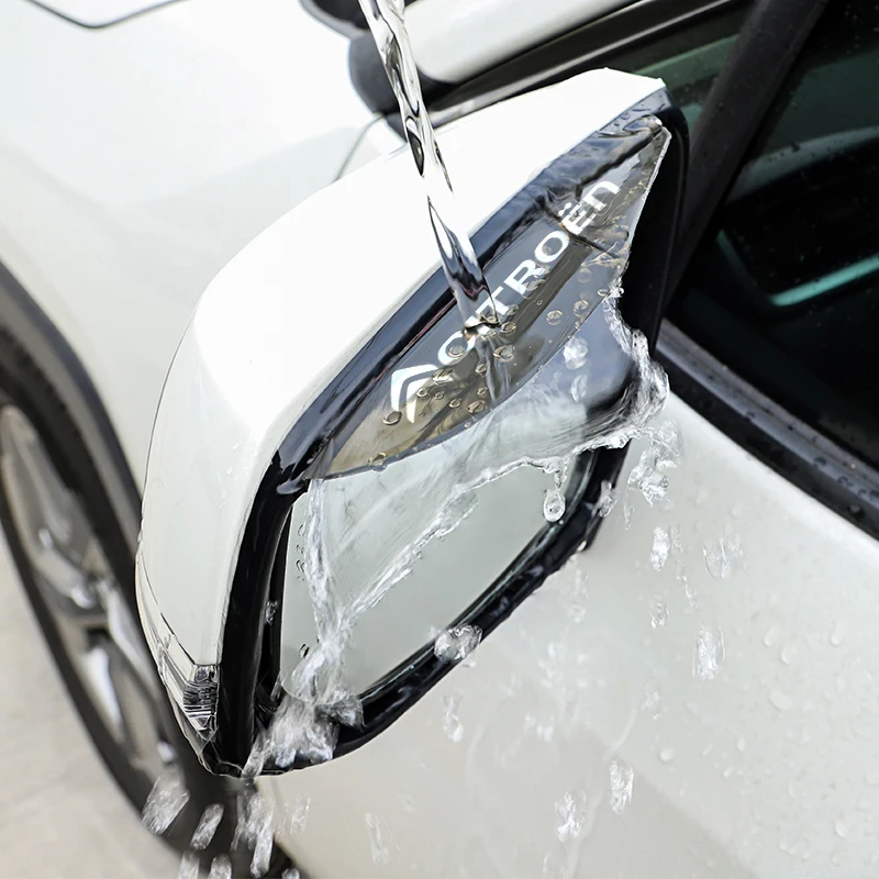 2Pcs PVC Car Rearview Mirror Rainproof Eyebrow Deflectors For Citroen C1 DS3 C2 C3 Vts C4 Saxo C4L C5 C6 C8 Xsara C3-XR Picasso