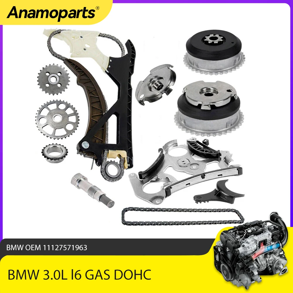 Engine Parts Timing Chain Kit Oil Pump Guide Camshafts Gear Set Fit 3.0 L l4 l6 GAS N52 N51 N55 for BMW X3 X5 X6 535i 330i 640i