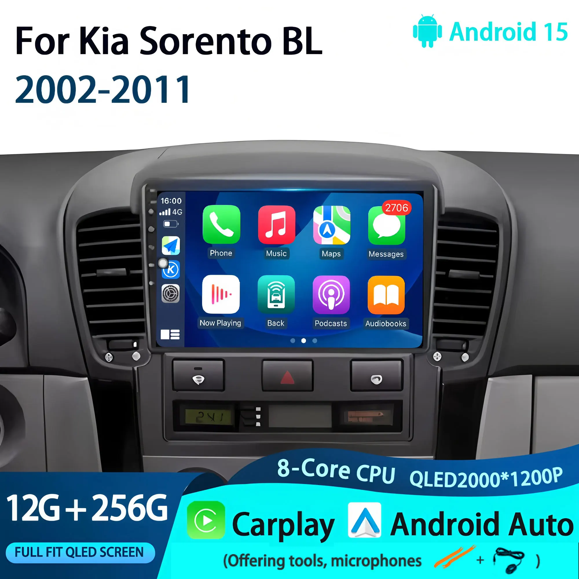 

Car Radio Android 15 For Kia Sorento BL 2002-2011 Wireless Carplay Multimedia Video Player GPS Navigation Stereo