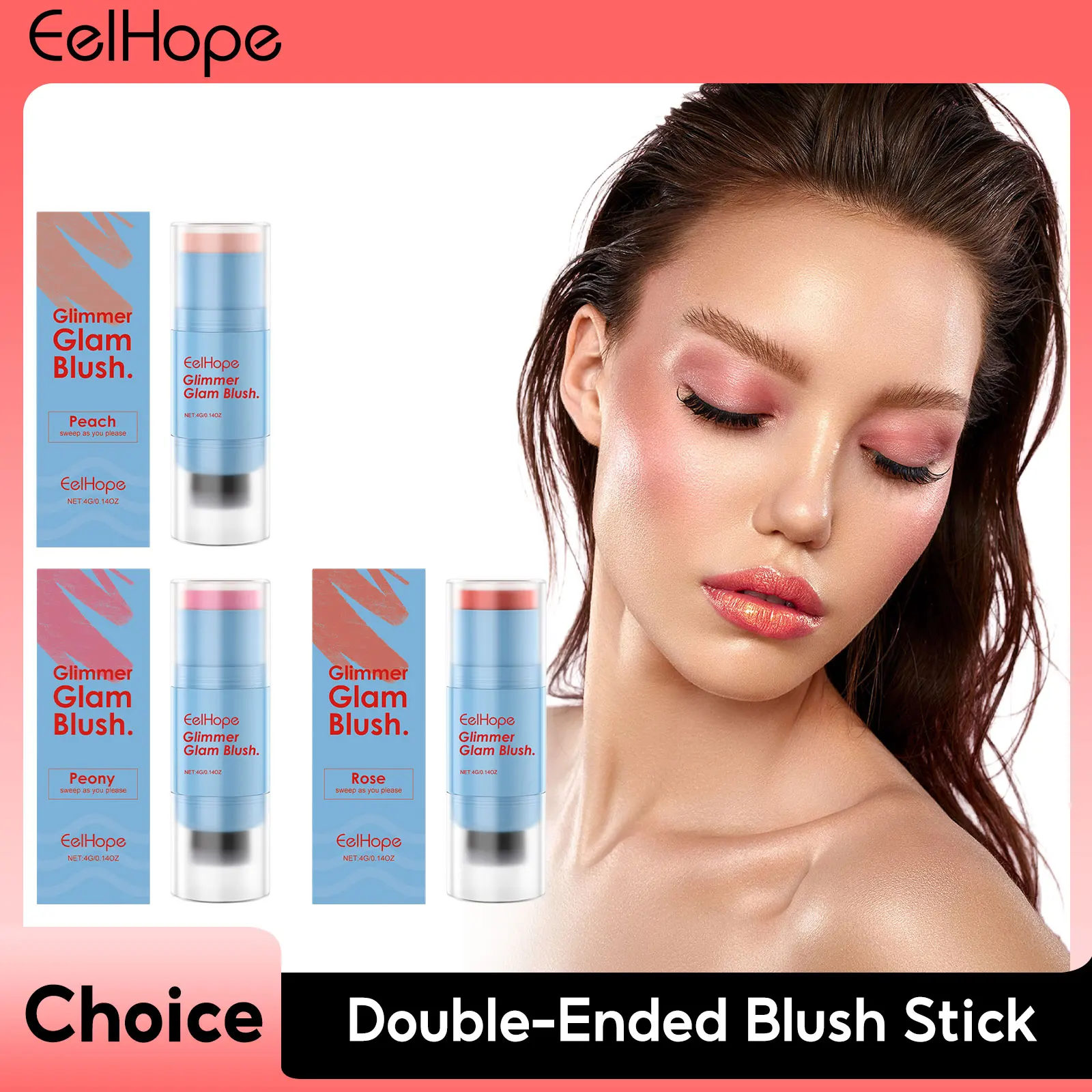 

Double-Ended Blush Stick Highly Pigmented Natural Rouge Powder Face Contouring Shadow Tint Cheek Long-lasting Makeups Cosmetics