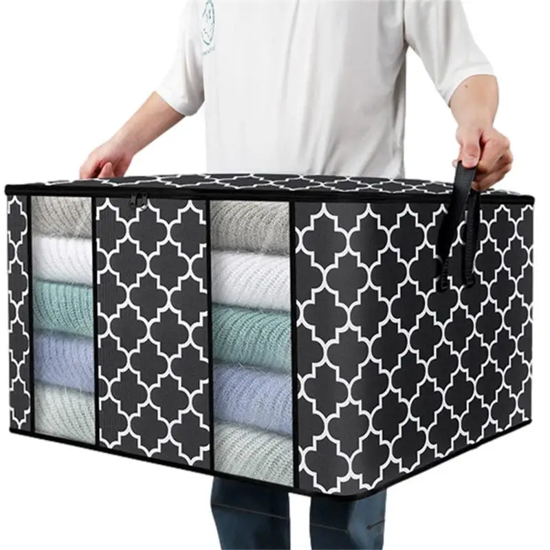 NEW Foldable Storage Bag Clothes Blanket Quilt Closet Sweater Organizer Box Pouches Fashion Sale Clothes Cabinet Organizer