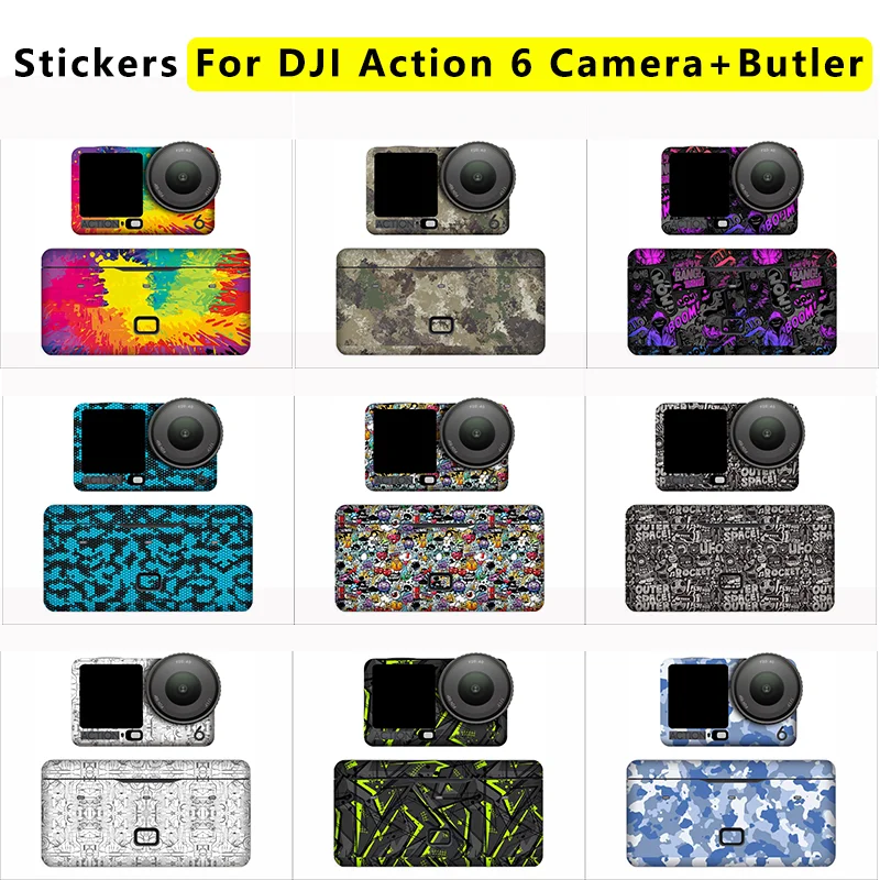 For DJI Osmo Action6 Camera Battery Butler Stickers Personalized Decal Anti-scratch Protective Film For ACTION 6 Refit Skin Kit