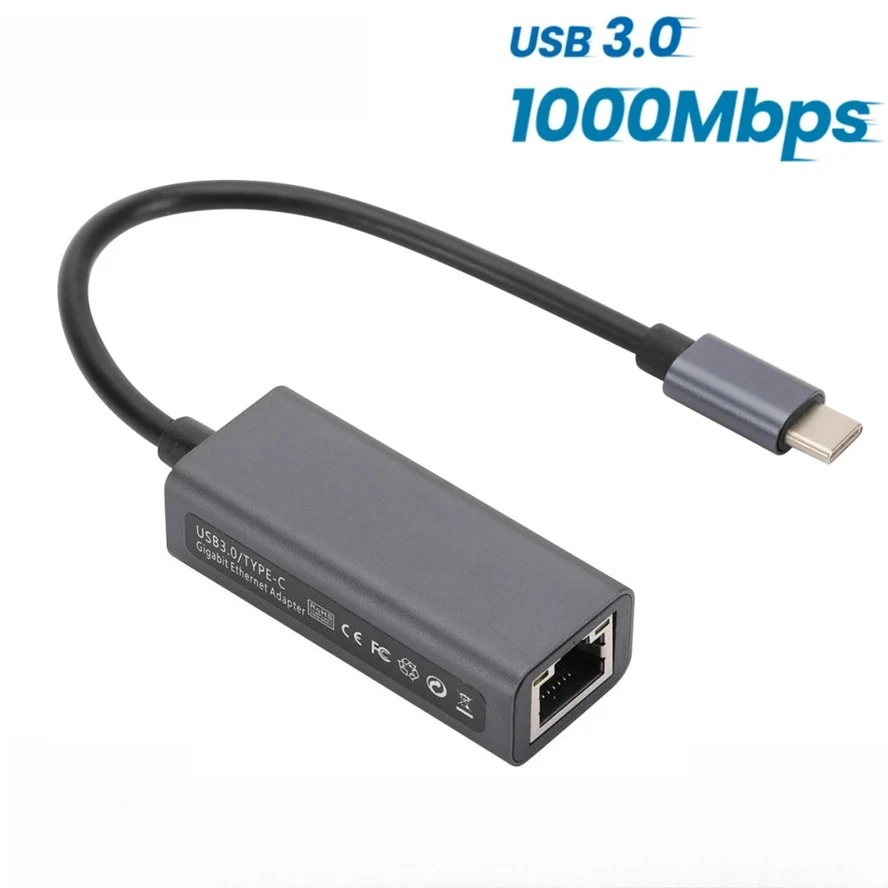 USB 3.0 Type C Ethernet Adapter Network Card USB Type-C To RJ45 1000Mbps Lan Internet Cable for MacBook PC Windows XP 7 8 10 LUX