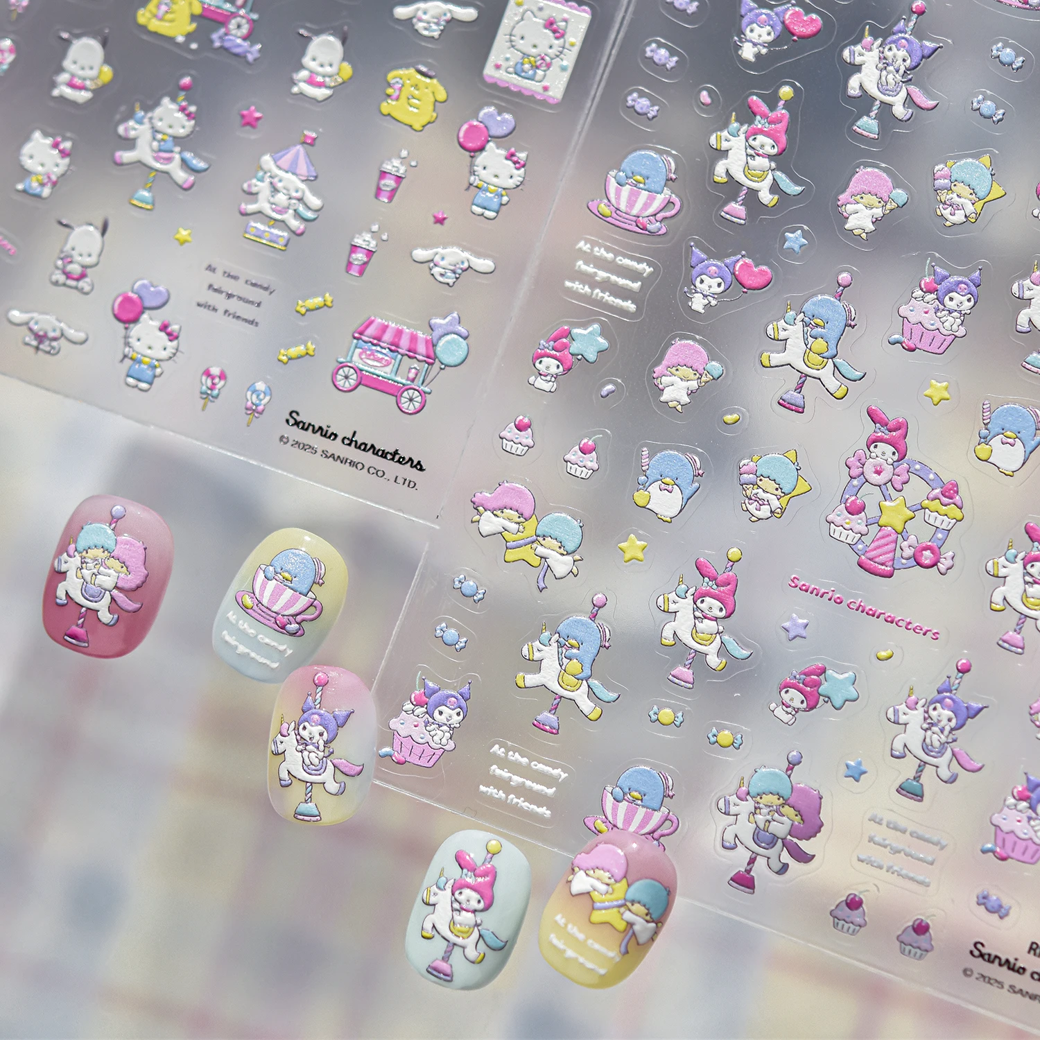 5D Hello Kitty Cinnamoroll Nagelzubehör Badtz-Maru Selbstklebendes Nagelkunstzubehör Sanrio Langlebige Nagelkunstelemente