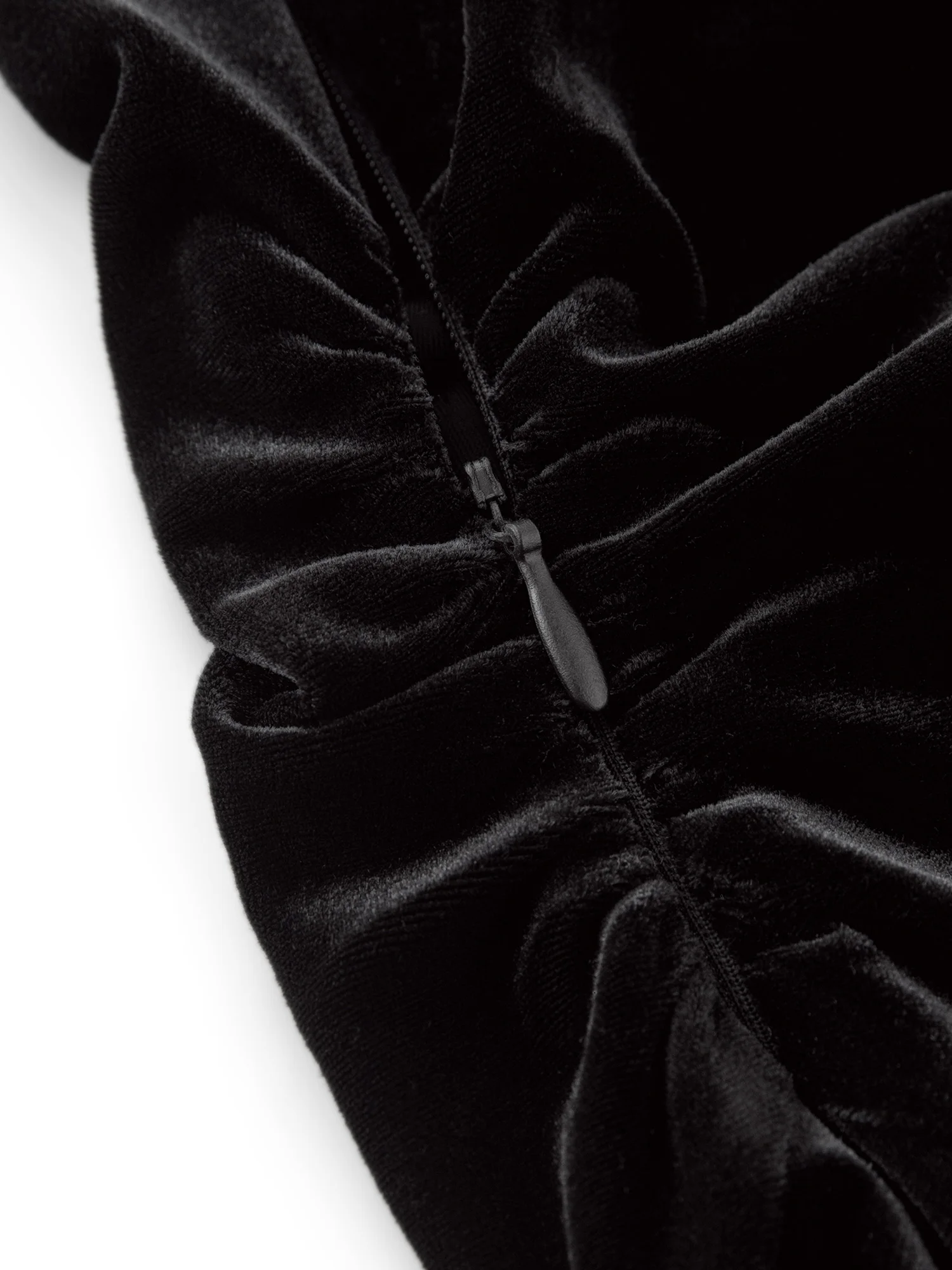 فستان ZIQIAO مخملي محدد الخصر وياقة متأرجحة ورقبة مائلة للنساء فساتين شتاء جديدة أنيقة على شكل حرف a بطيات #5