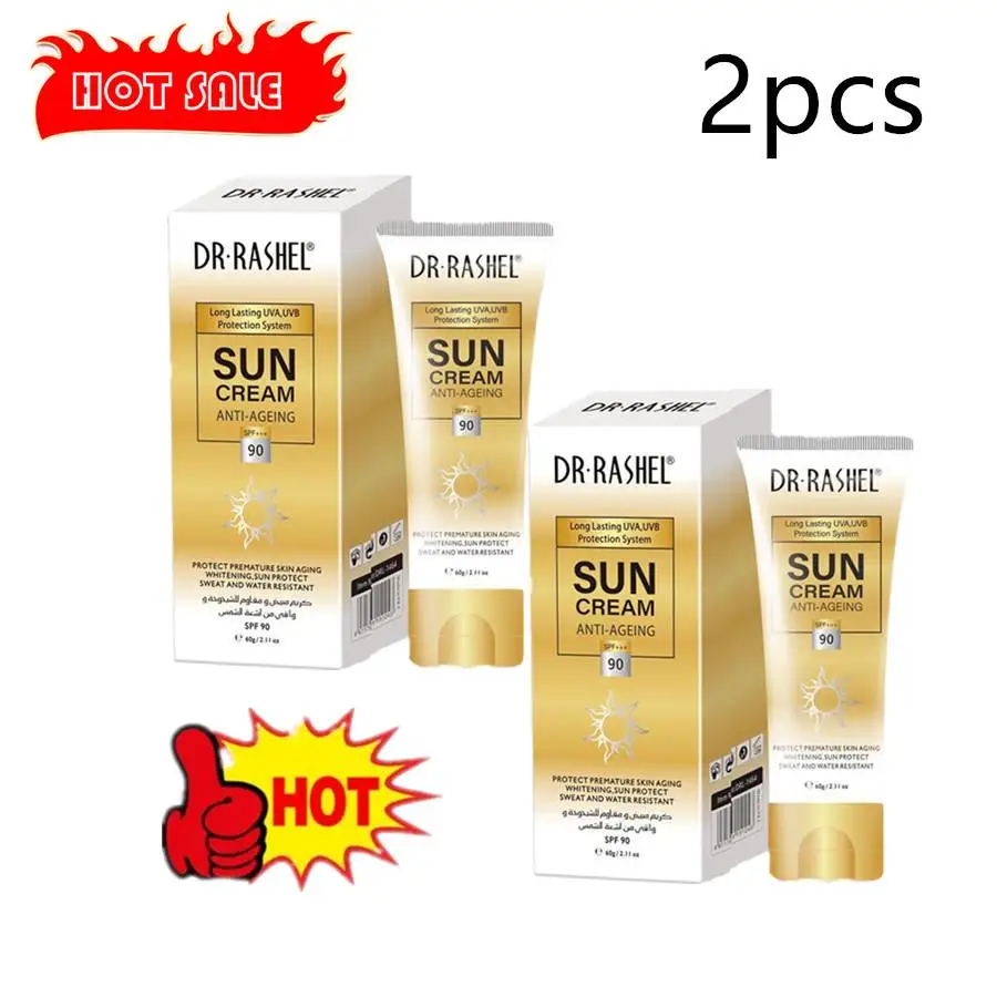 

2PCS Spf90 Screen Cream Long Lasting Protect Whitening Blocker Body Anit Face Protector Beauty Care Skin Skin Agin F1s4