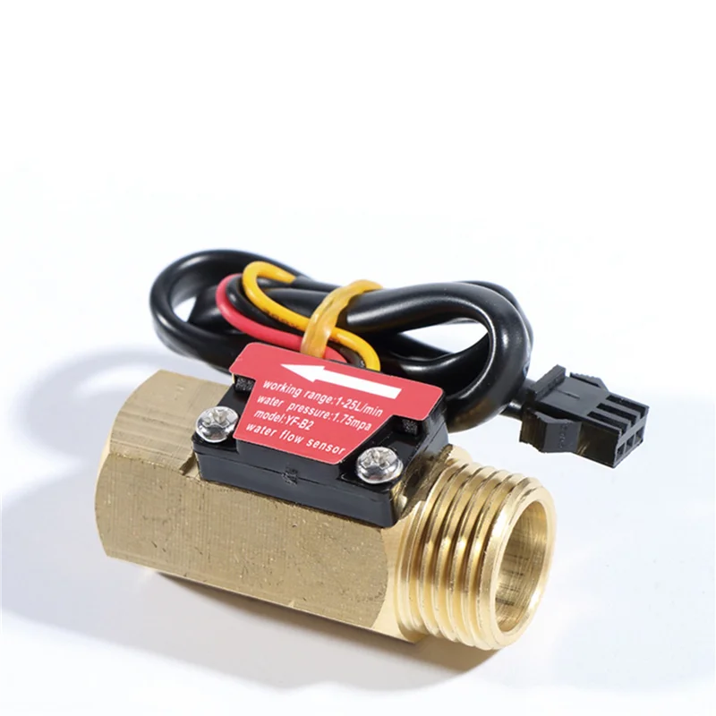 AS59 -2X G1/2 Inch Water Flow Hall Sensor Switch Flow Meter For Industrial Turbine Flowmeter Water Flow Sensor YF-B2