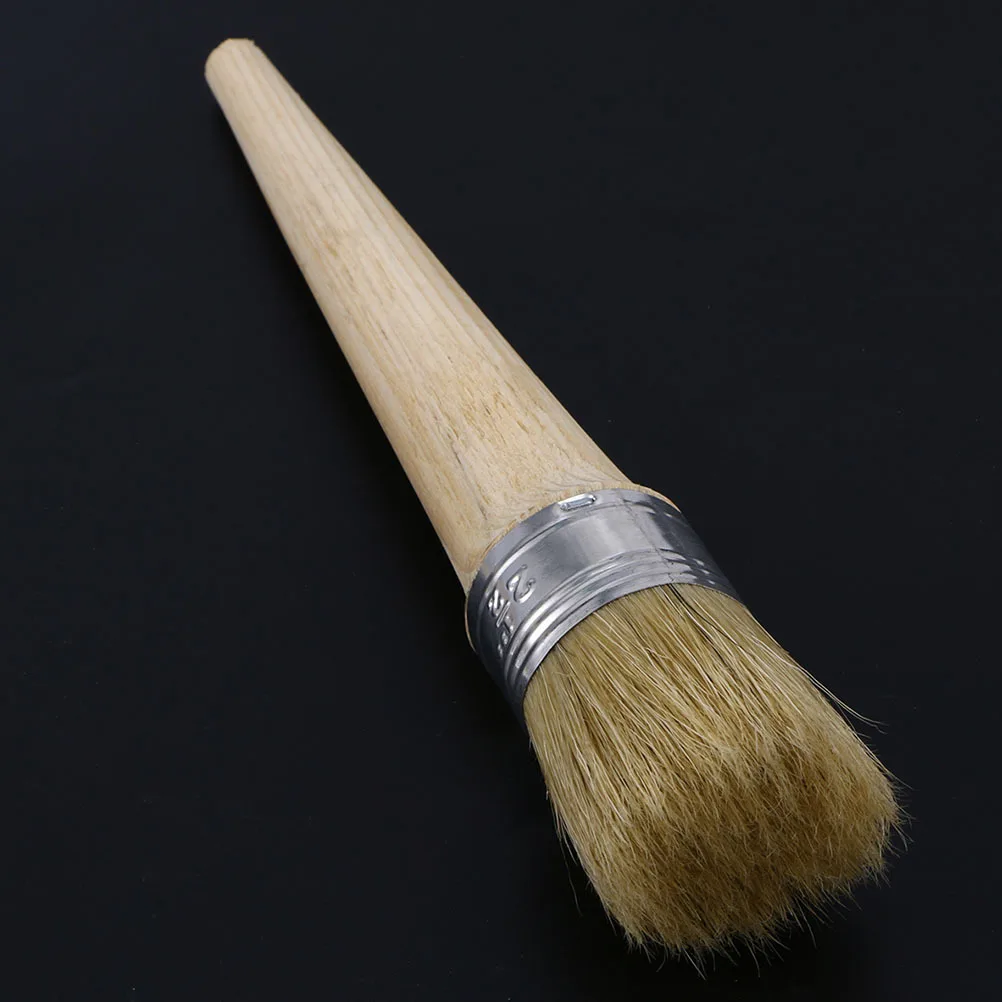 

2Pcs Round Head Oil Paint Brushes Wood Handle Painting Brush Suitable for Acrylic Oil Varnishes Household Painting Tool