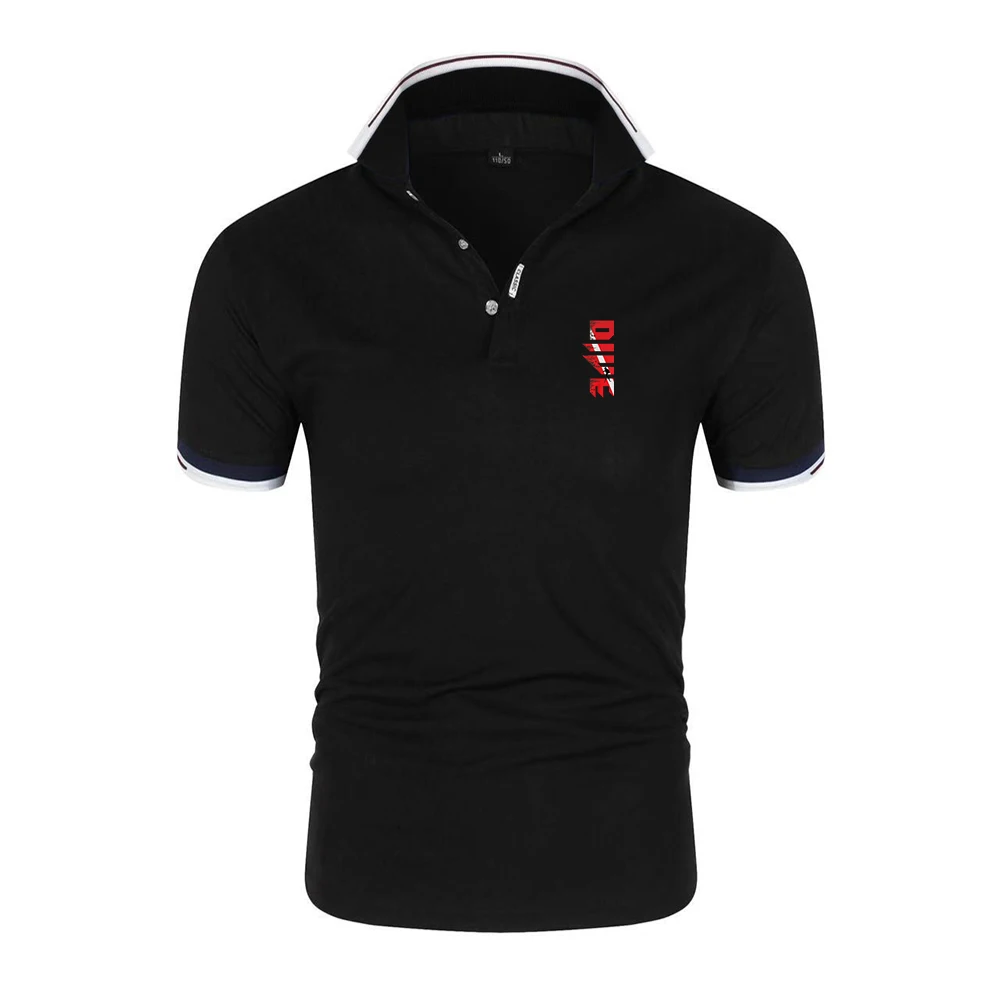 Scuba Diving Diver Down Flag Print 2025 Summer Men New Six-color Polo Shirt Business Casual Style Fashion Short Sleeve