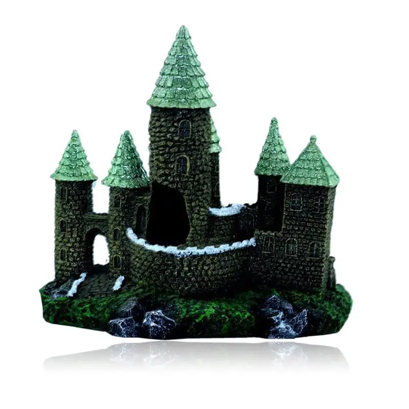 1Pcs Realistic Aquarium Landscaping And Viewing Antique Simulation Mini Castle Resin Crafts Aquarium Decoration Home Furnishings