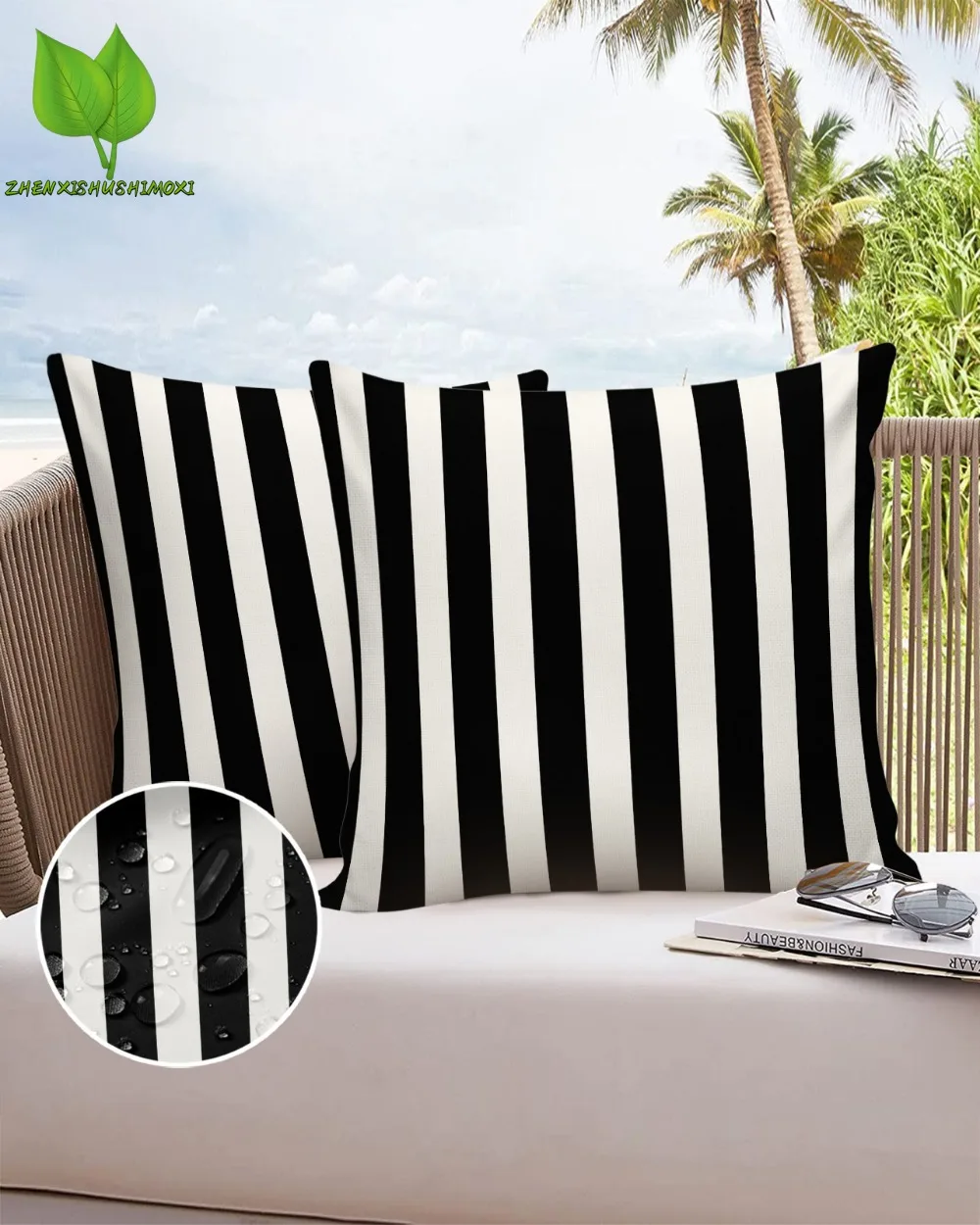 

Waterproof Pillowcase Set Stripes Black White Luxury Cushion Case Home Decoration Sofa Pillow Case Home Textile 2/4pcs