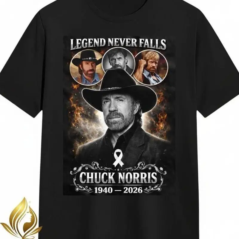 RIP Chuck Norris Legend Never Falls Memorial T-Shirt