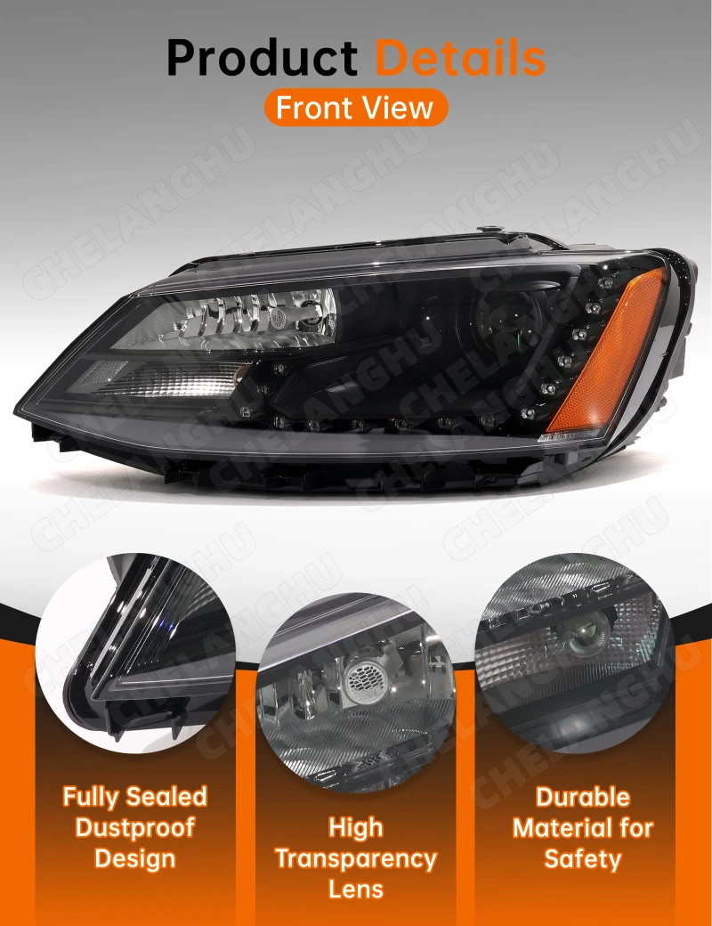 Upgrade LED Headlight For VW Jetta MK6 2012 2013 2014 2015 2016 2017 2018 Front Turn Signal Light Headlamp DRL Car Accessories