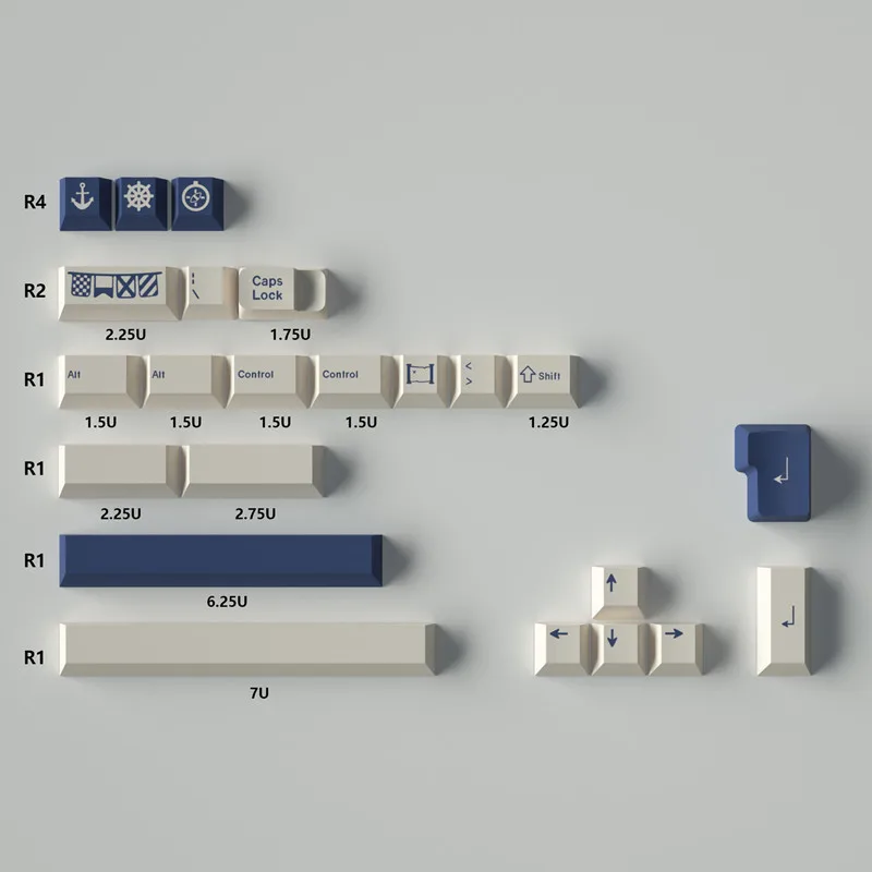 New Arrival 130/23 Keys GMK Seafarer Keycaps Cherry Profile  PBT Dye-Sub KeycapFor MX Switch Mechanical Keyboard Iso Keycaps